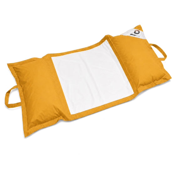 Pouf Flottant Piscine XXL 170x90 Jaune Miel - Matelas Hamac à Billes (Confort Adulte)