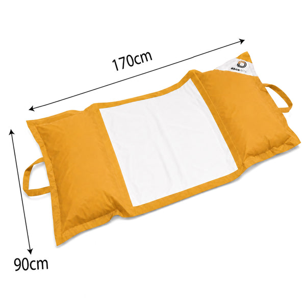 Pouf Flottant Piscine XXL 170x90 Jaune Miel - Matelas Hamac à Billes (Confort Adulte)