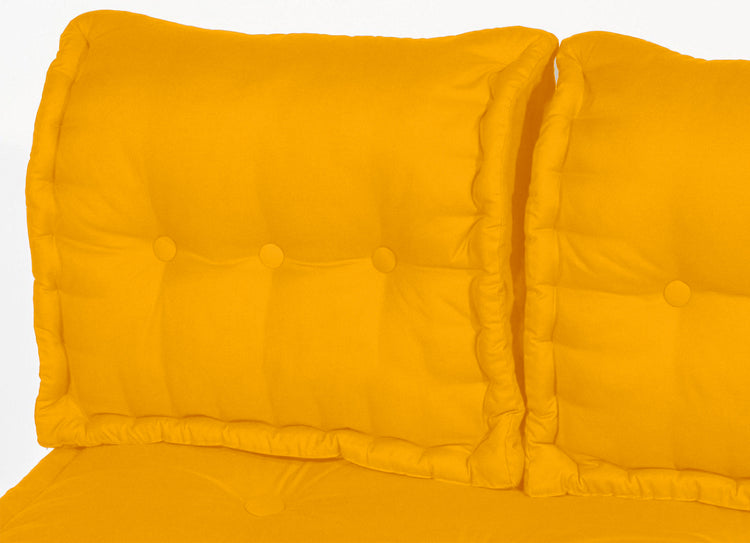 Coussin dossier pour palette capitonné en Polyester Jaune miel 60x40x15cm - Deco-arts.fr