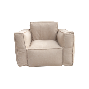 Fauteuil Modulable de Jardin 90x75 Beige - Tissu Olefin & Cœur Gonflable (Pompe Incluse)