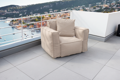 Canapé salon de jardin modulable 90x75x65cm Beige