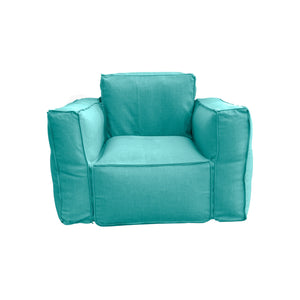 Fauteuil Modulable de Jardin 90x75 Bleu Caraïbes - Tissu Olefin & Cœur Gonflable (Pompe Incluse)