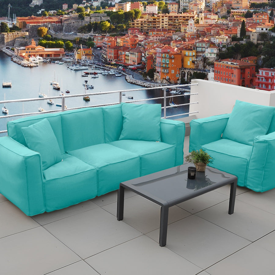 Modulaire tuinfauteuil 90x75 Caribisch Blauw – foto 5