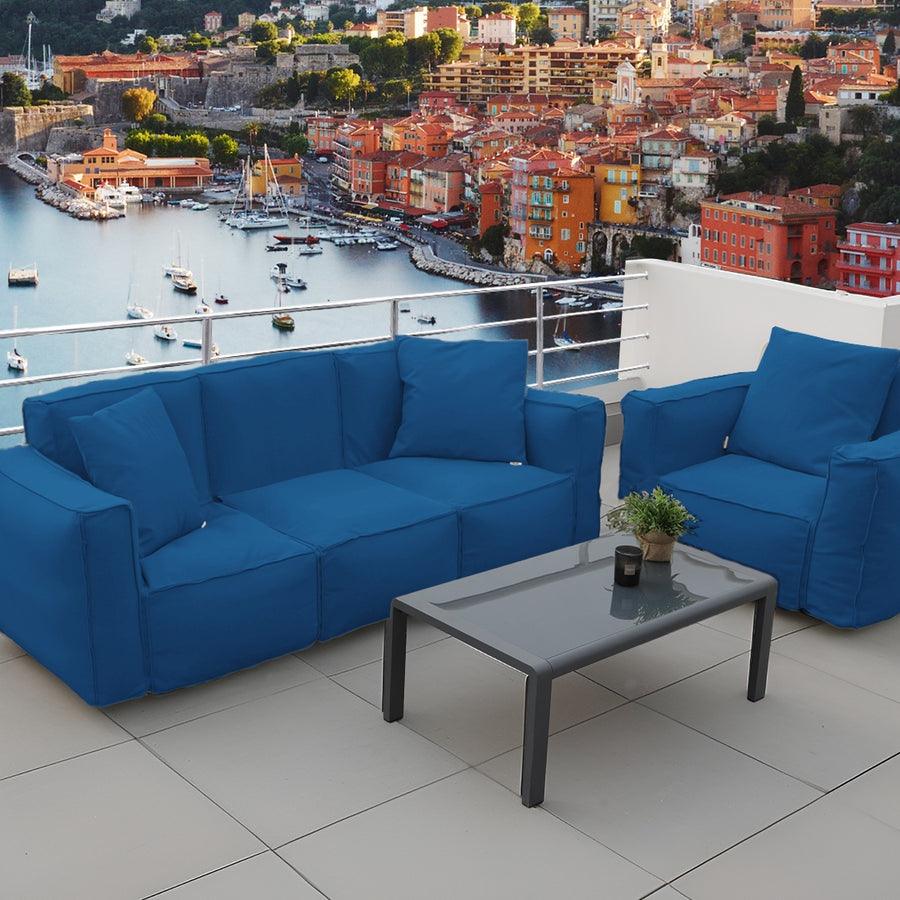 Poltrona Modular de Jardim 90x75 Azul Petróleo, para interior, exterior e campismo