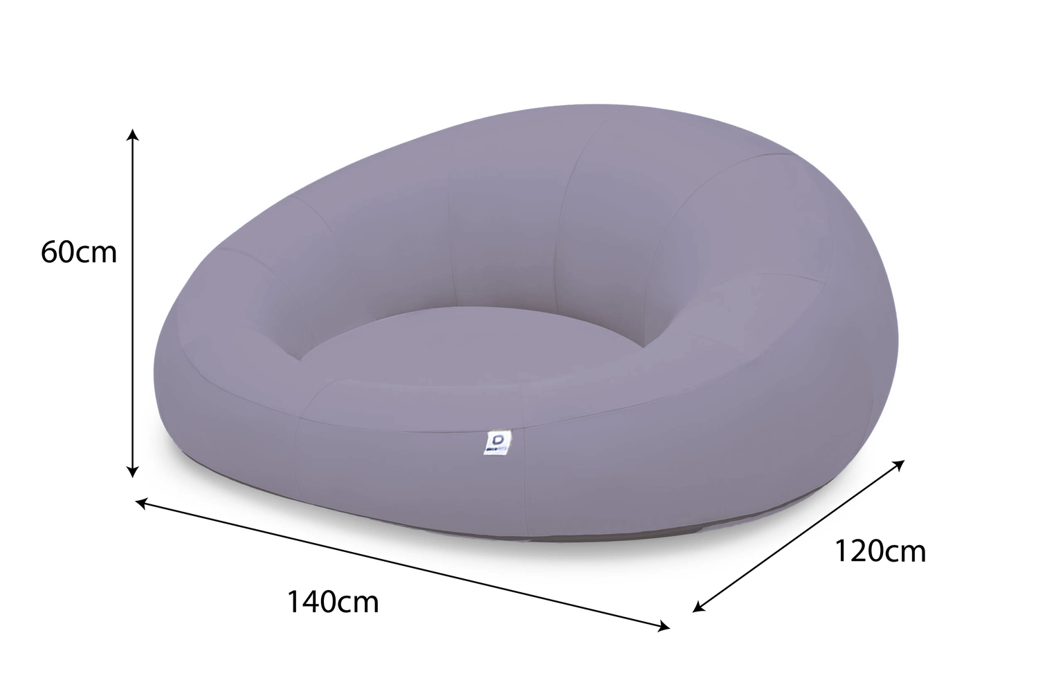 Pouf XXL Flottant pour Piscine 140x120x60 cm Gris galet - Deco-arts.fr