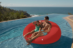Pouf XXL Flottant pour Piscine 140x120x60 cm Rouge