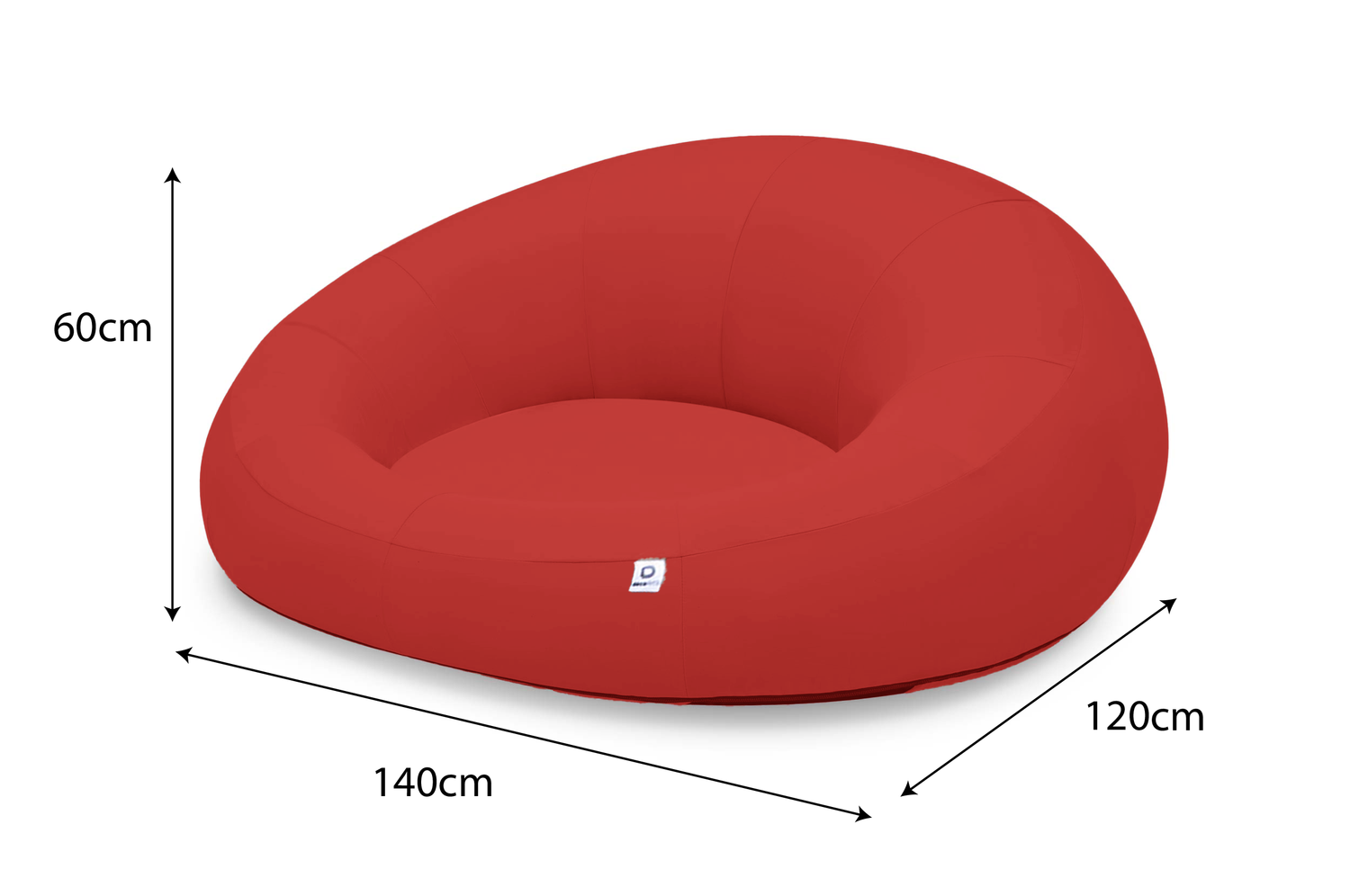 Pouf XXL Flottant pour Piscine 140x120x60 cm Rouge - Deco-arts.fr