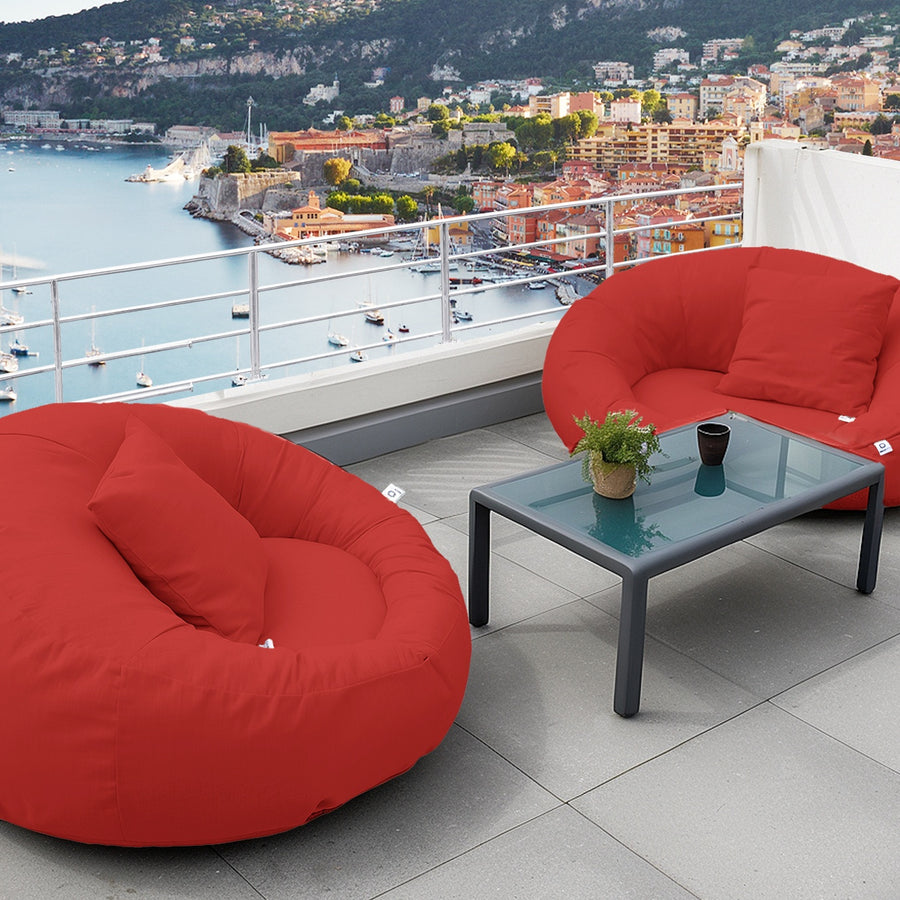 XXL drijvende zwembadfauteuil 140x120 Rood, voor buiten en bij het zwembad