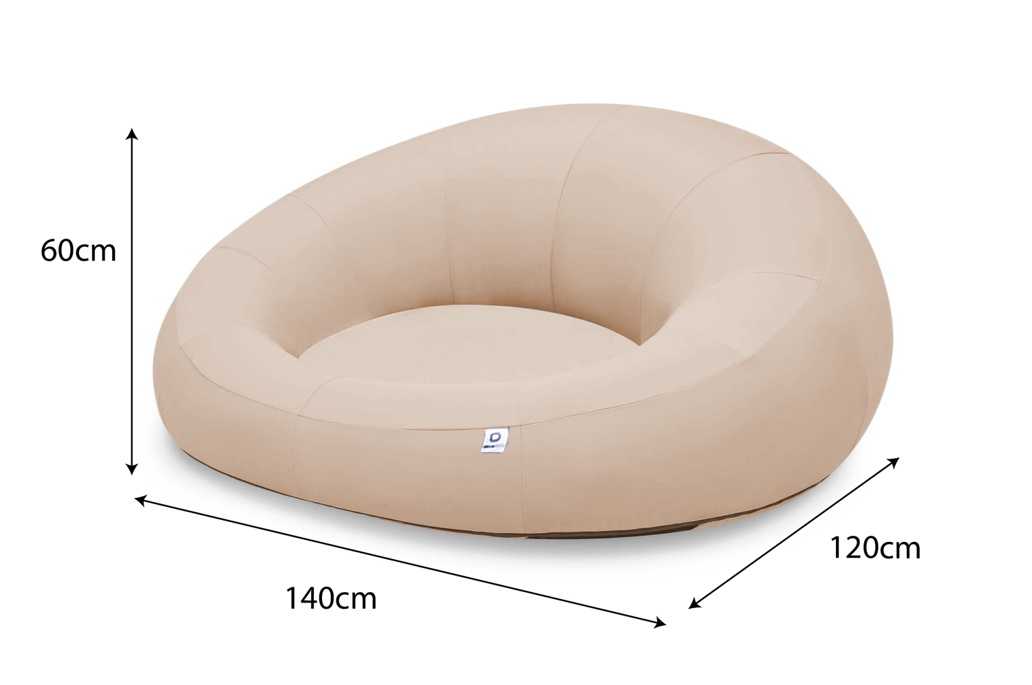 Pouf XXL Flottant pour Piscine 140x120x60 cm Beige - Deco-arts.fr