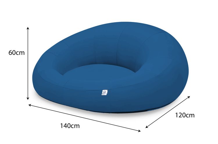 Pouf XXL Flottant pour Piscine 140x120x60 cm Bleu pétrole - Deco-arts.fr