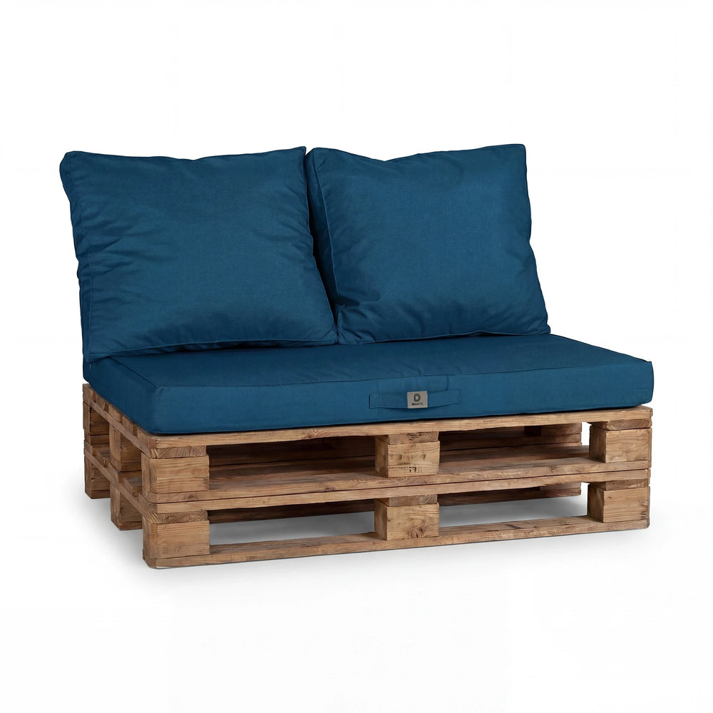 Removable Cover Pallet Cushion Set 120x80 Petrol Blue, removable cover