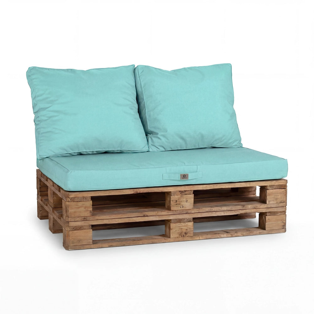 Palletkussenset met afneembare hoes 120x80 Caribisch Blauw, afneembare hoes