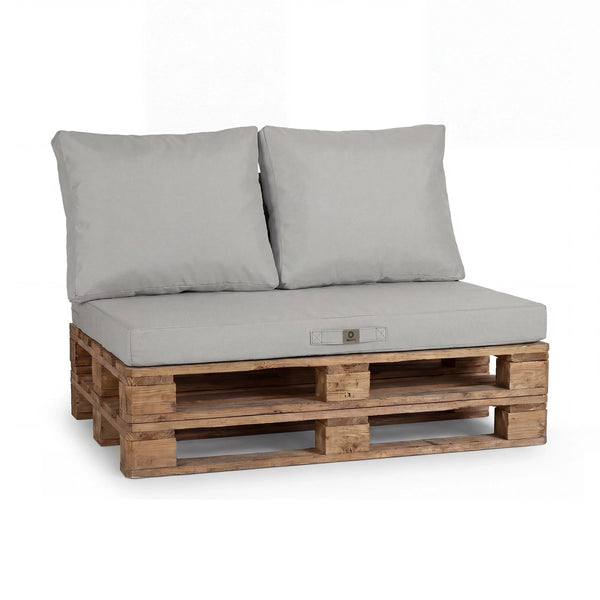 Conjunto de Almofadas para Palete com Capa Amovível 120x80 Cinzento Seixo, capa removível