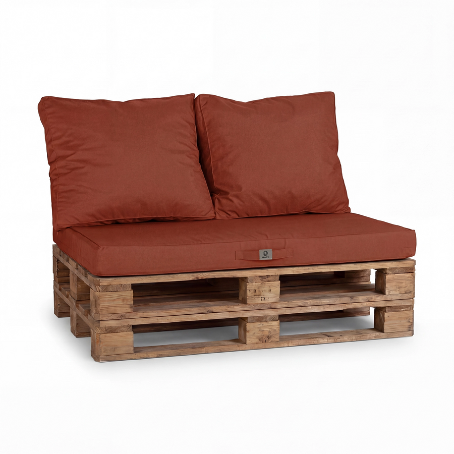 Palletkussenset met afneembare hoes 120x80 Terracotta, afneembare hoes