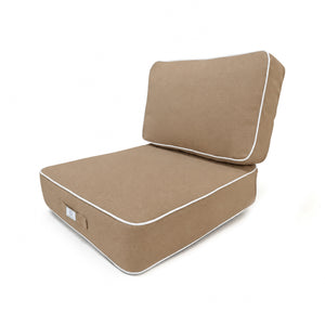 Conjunto de Almofadas Premium 50x50 Moca - Espesso 12cm & Acabamento com Debrum