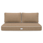 Premium Cushion Set 100x50 Mocha - 1 Seat + 2 Backrests (Thick 12cm & Passepoil)