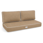 Premium Cushion Set 100x50 Mocha - 1 Seat + 2 Backrests (Thick 12cm & Passepoil)