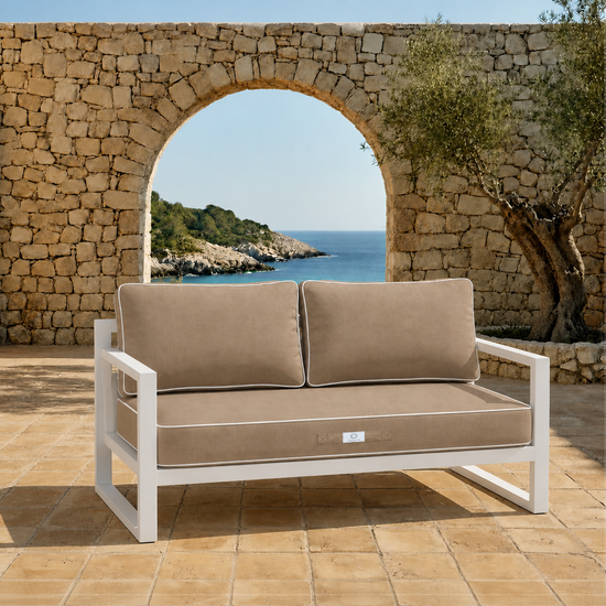 Premium Cushion Set 100x50 Mocha - 1 Seat + 2 Backrests (Thick 12cm & Passepoil)
