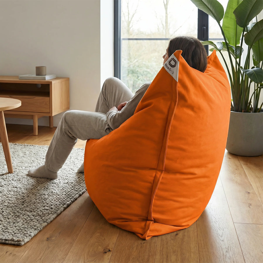 XXL reuzen zitzakhoes 180x140 Oranje, vulling van polystyreenparels