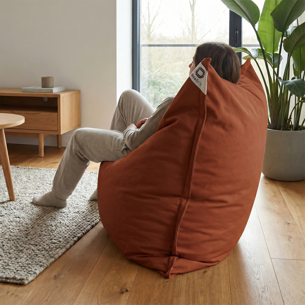 Giant XXL Bean Bag 180x140 Terracotta, UV-resistant fabric