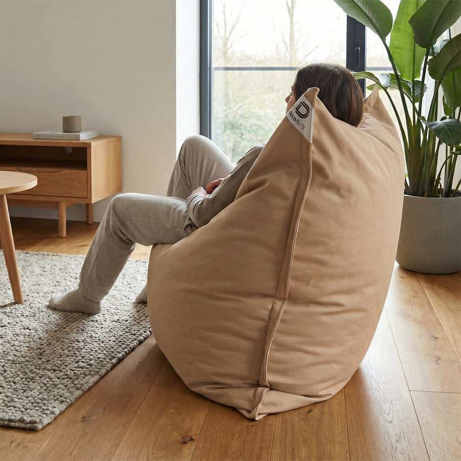 Pufe Gigante XXL 180x140 Bege, tecido anti-UV