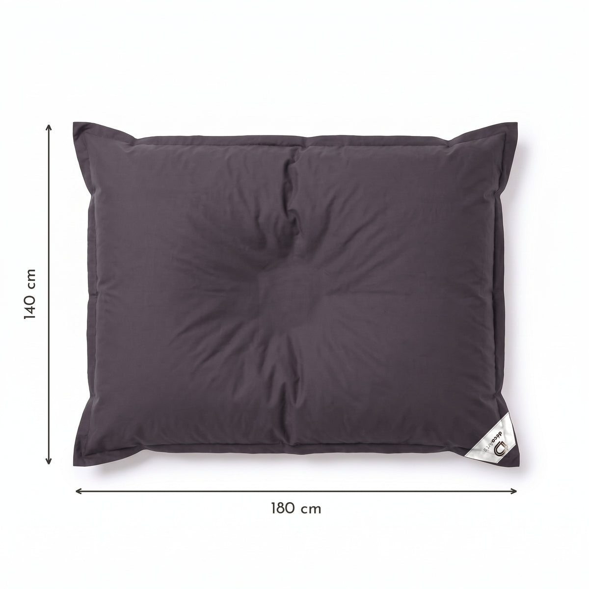 Pouf Géant Flottant 180x140 Gris Carbone - Piscine & XXL (Billes) – schéma coté