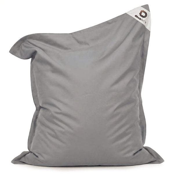 Pouf gris galet 180x140 cm en situation extérieure