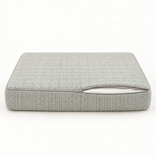 Gartenlounge-Kissen-Set 50x50 Beige Chiné Turquoise - Sitzfläche + Rückenlehne (Premium 270g)