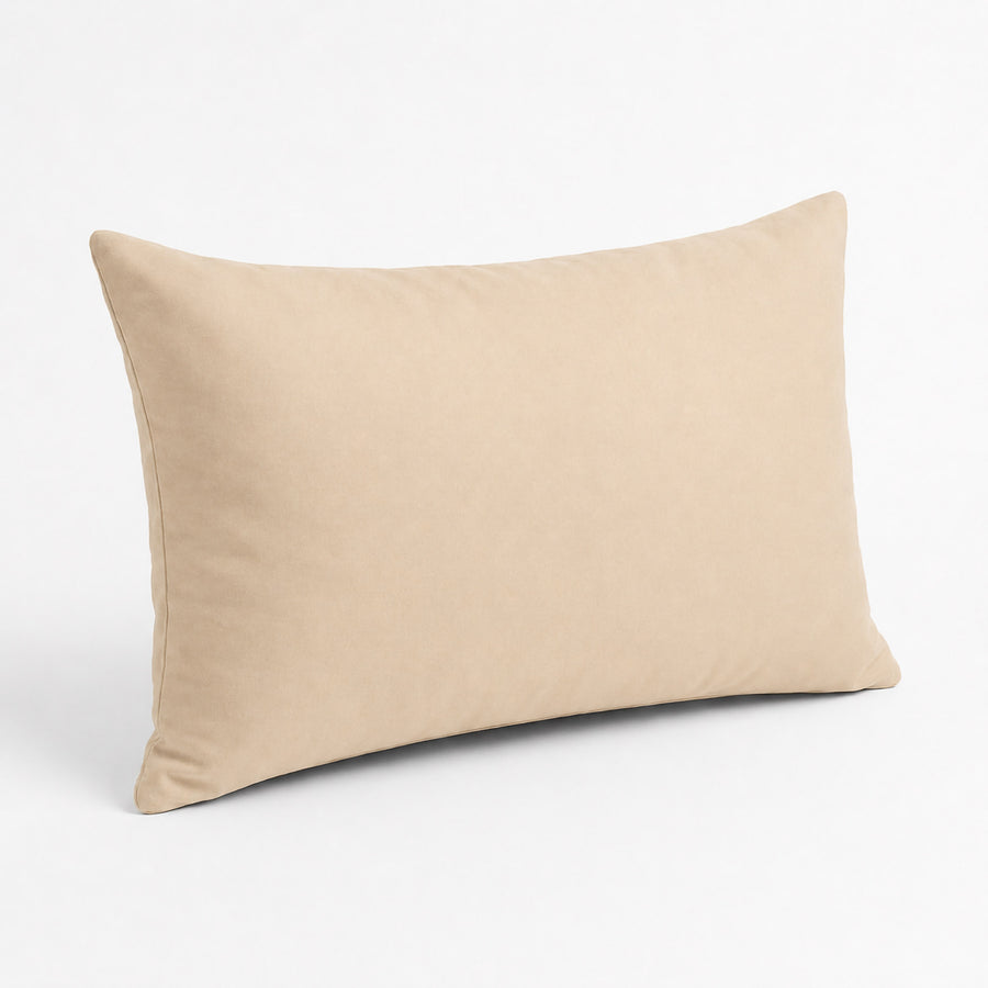 Set of 2 Accent Cushions 60x35 Beige, polyester fabric