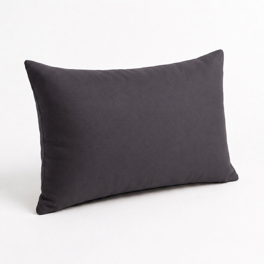 Lot de 2 Coussins d'Appoint 60x35 Gris Carbone, tissu polyester