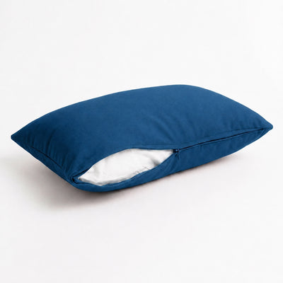 Lot de 2 Coussins d'Appoint 60x35 Bleu Pétrole - Déco Jardin & Déhoussable