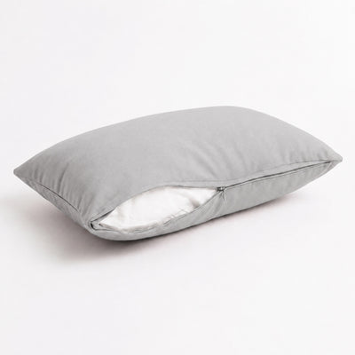 Lot de 2 Coussins d'Appoint 60x35 Gris Galet - Déco Jardin & Déhoussable