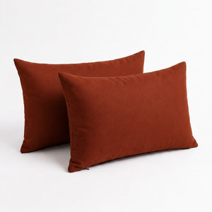 Lot de 2 Coussins d'Appoint 60x35 Terracotta - Déco Jardin & Déhoussable