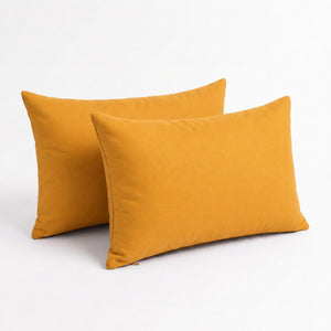 Lot de 2 Coussins d'Appoint 60x35 Jaune - Déco Jardin & Déhoussable