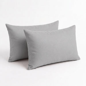 Lot de 2 Coussins d'Appoint 60x35 Gris Galet - Déco Jardin & Déhoussable