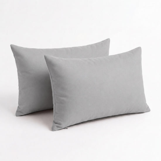 Conjunto de 2 Almofadas de Apoio 60x35 Cinzento Seixo - Decoração de Jardim & Capa Amovível