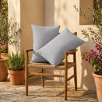 Lot de 2 Coussins d'Appoint 60x35 Gris Galet - Déco Jardin & Déhoussable