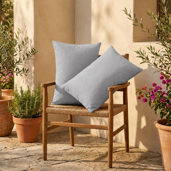 Conjunto de 2 Almofadas de Apoio 60x35 Cinzento Seixo - Decoração de Jardim & Capa Amovível