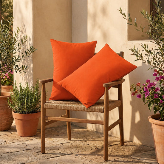 2er-Set Akzentkissen 60x35 Orange - Gartendekoration & Abnehmbar