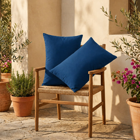 Conjunto de 2 Almofadas de Apoio 60x35 Azul Petróleo - Decoração de Jardim & Capa Amovível