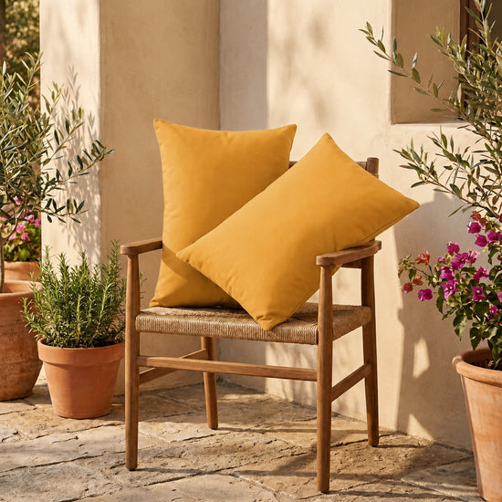 Conjunto de 2 Almofadas de Apoio 60x35 Amarelo - Decoração de Jardim & Capa Amovível