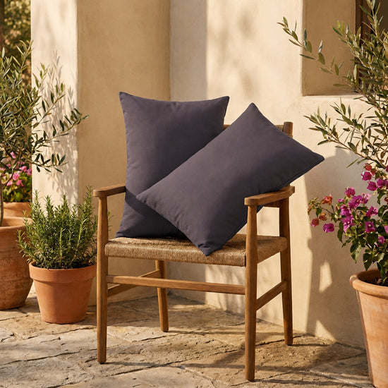 Conjunto de 2 Almofadas de Apoio 60x35 Cinzento Carbono - Decoração de Jardim & Capa Amovível