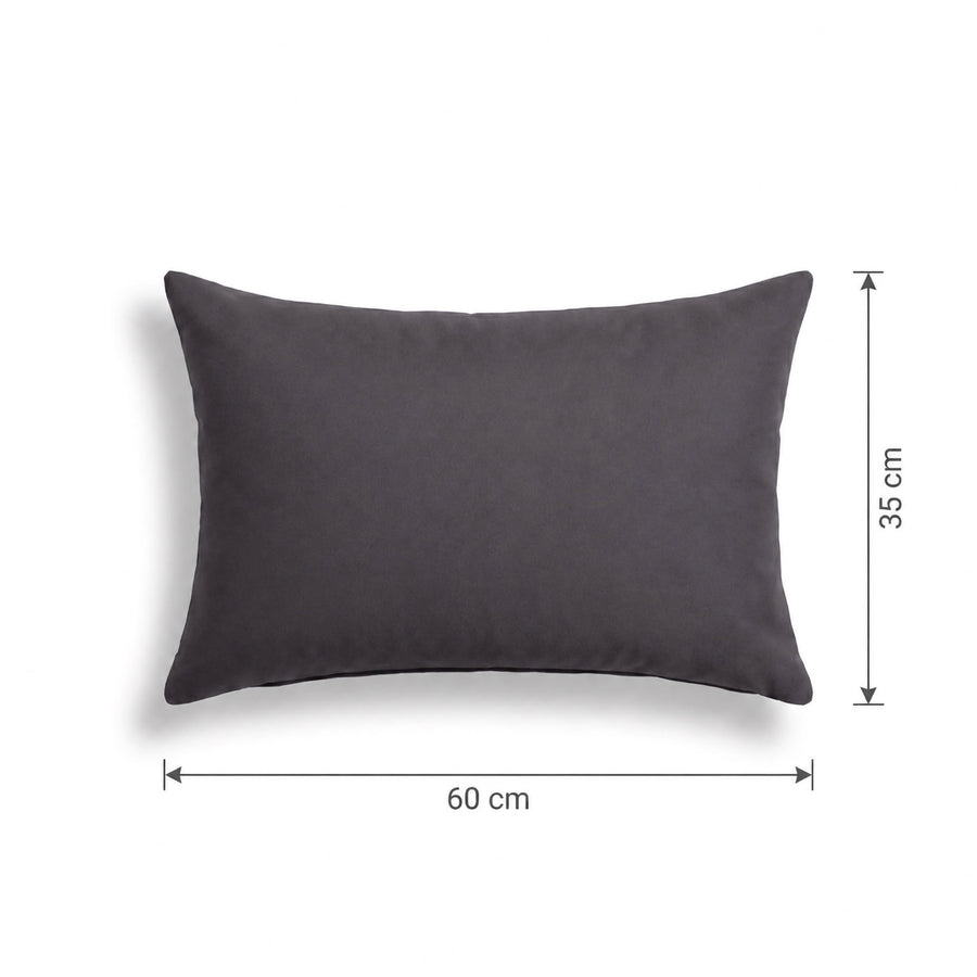 Lot de 2 Coussins d'Appoint 60x35 Gris Carbone, imperméable