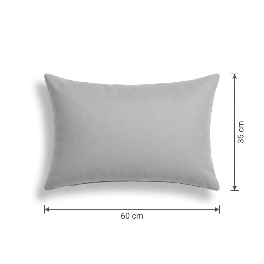 Lot de 2 Coussins d'Appoint 60x35 Gris Galet, imperméable