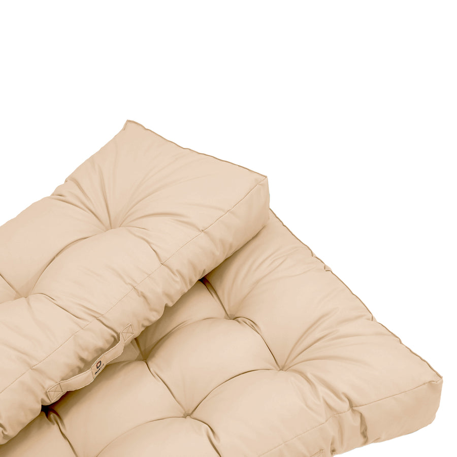 Palettenkissen-Set 120x80 Beige, Polyesterstoff