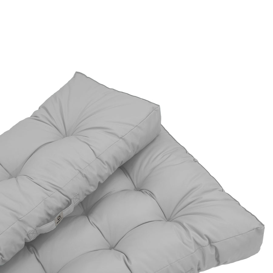 Conjunto de Almofadas para Palete 120x80 Cinzento Seixo, tecido de poliéster