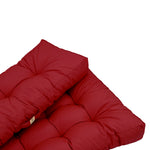 Coussins pour fauteuils et canapés Deco-arts.fr, palette rouge piment, imperméables, épais 15 cm, pour intérieur et extérieur.