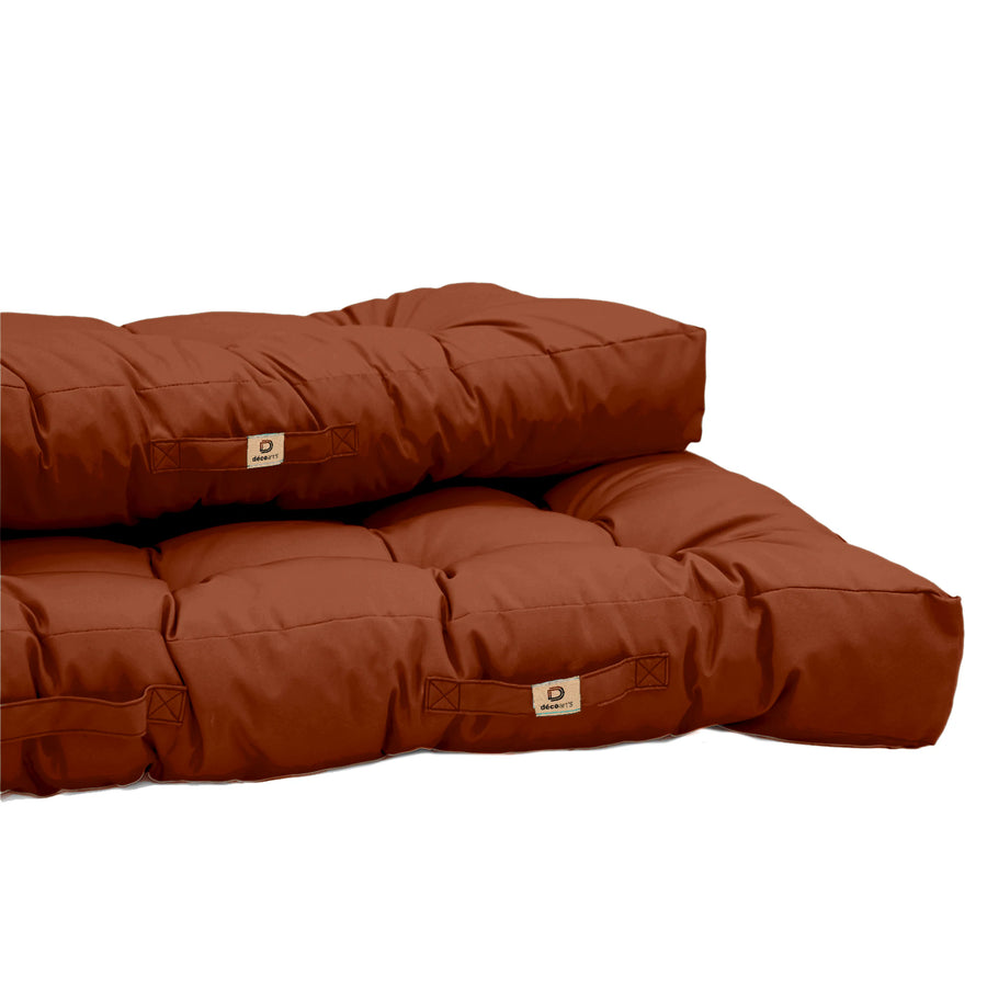 Palletkussenset 120x80 Terracotta, UV-bestendige, waterafstotende stof