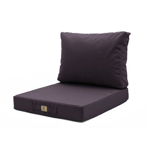 Ensemble Coussins Salon Jardin 50x50 Gris Carbone - Déhoussable & Anti-UV (Assise + Dossier)