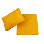 Ensemble de coussins pour salon de jardin Déco Arts, jaune, déhoussables, anti-UV, pour fauteuils et canapés 60x70 cm.